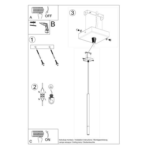 Lampe Suspendue Mizar 1 Noir-doré