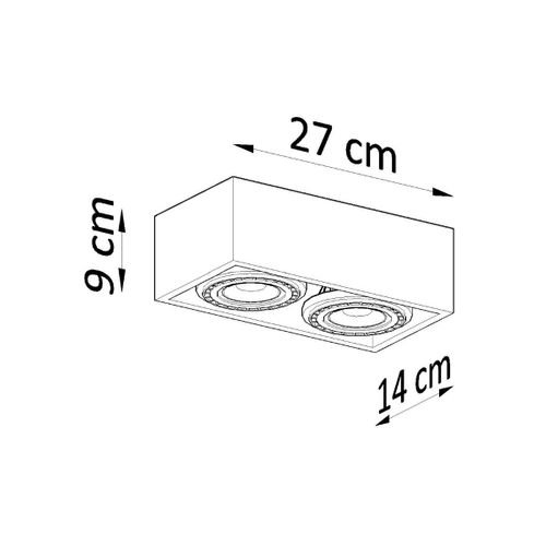 Plafonnier Quatron 2 Béton