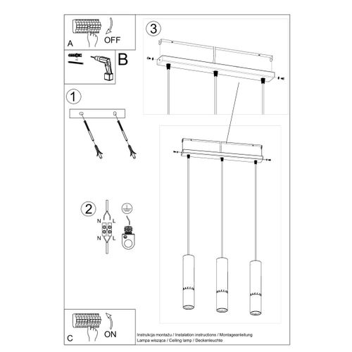 Lampe Suspendue Luminous 3l Noir-chrome