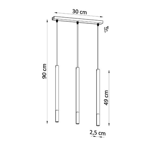 Lampe Suspendue Mizar 3l Noir-chrome