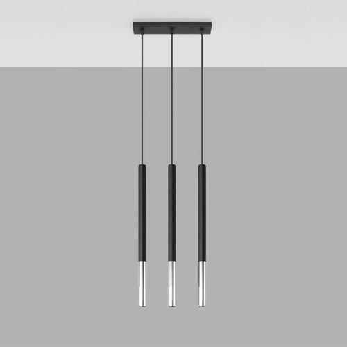 Lampe Suspendue Mizar 3l Noir-chrome