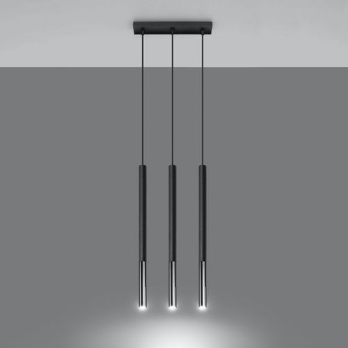 Lampe Suspendue Mizar 3l Noir-chrome