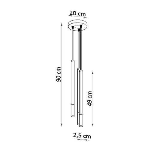 Lampe Suspendue Mizar 3p Noir-doré