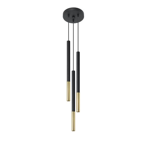Lampe Suspendue Mizar 3p Noir-doré