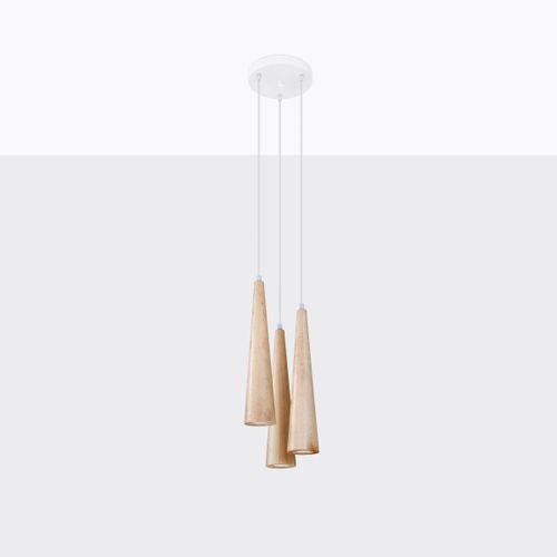 Lampe Suspendue Lucia 3p En Bois Naturel