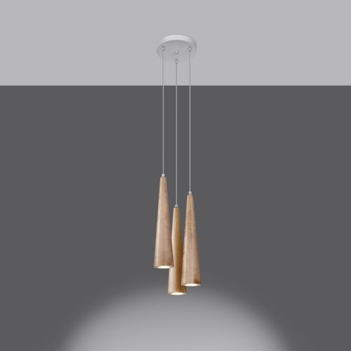 Lampe Suspendue Lucia 3p En Bois Naturel