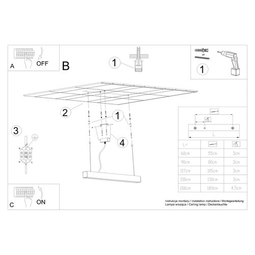 Plafonnier Vesta 118 Noir