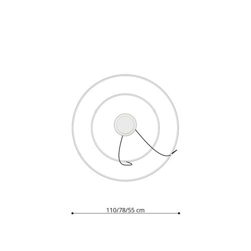 Lustre Nyra 2 55-78 Noir 3000k