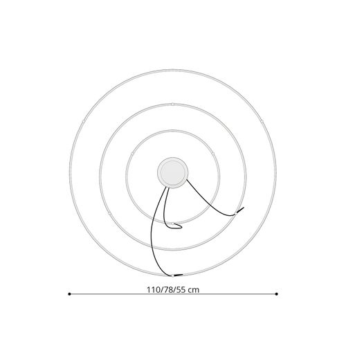 Lustre Nyra 3 55-78-110 Doré LED 4000k