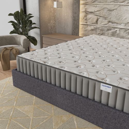 Ensemble 140x200 cm, Lit coffre + Matelas mousse, ép.22cm, accueil mémoire de forme