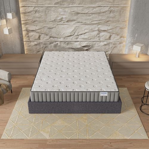 Ensemble 160x200 cm, Lit coffre + Matelas mousse, ép.22cm, accueil mémoire de forme