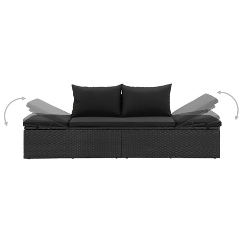 Transat Chaise Longue Bain De Soleil Lit De Jardin Terrasse Meuble D'extérieur Avec Coussins