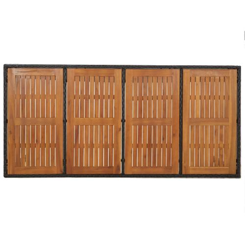 Ensemble à Dîner Salon De Jardin Meuble D'extérieur Et Coussins 7 Pièces Noir Résine