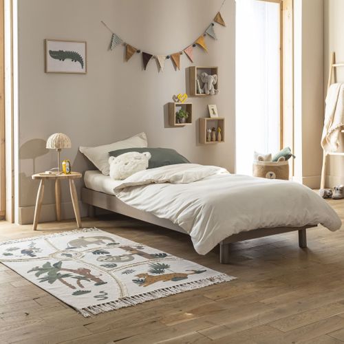 Sommier Kit En Bois Massif 13 Cm Taupe 90x190