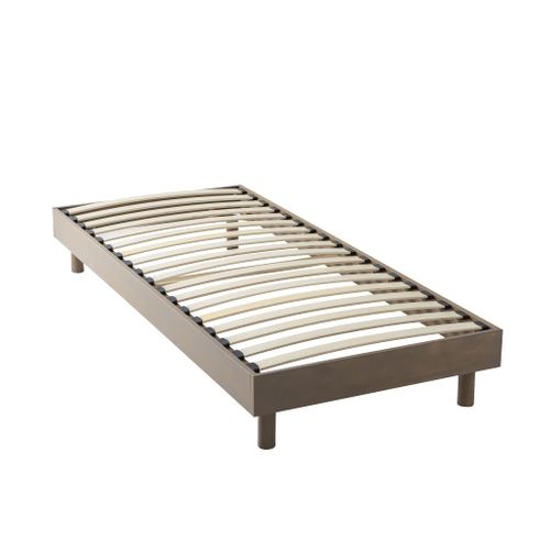 Sommier Kit En Bois Massif 13 Cm Taupe 90x190