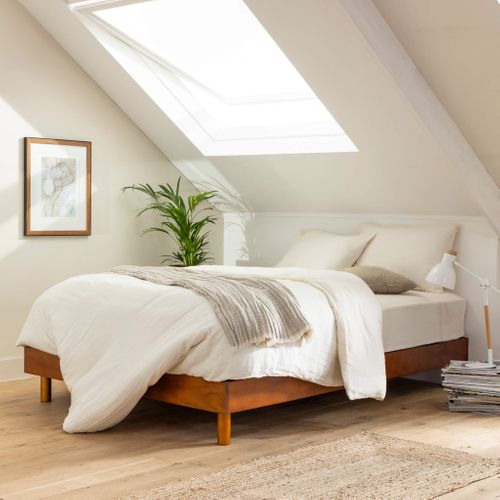 Sommier Kit En Bois Massif 13 Cm Noisette 140x200