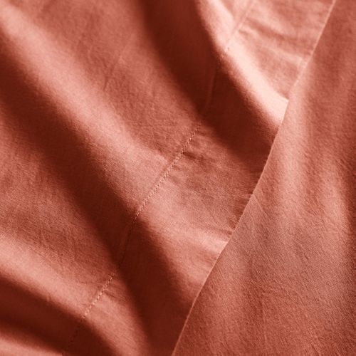 Housse De Couette Coton Lavé Terracotta 240x220 Cm