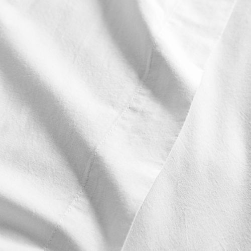 Drap Housse Coton Lavé Bonnet 30 Cm Blanc 140x190 Cm