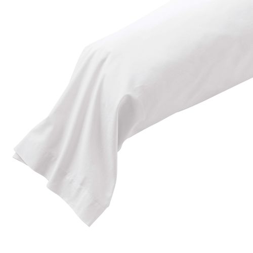 Taie Traversin Coton Lavé Blanc 140 Cm