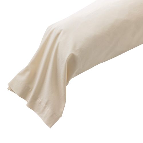 Taie Traversin Coton Lavé Beige 140 Cm