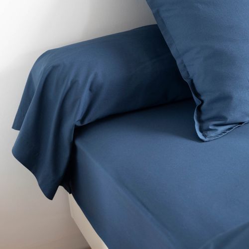 Taie Traversin Coton Lavé Marine 160 Cm