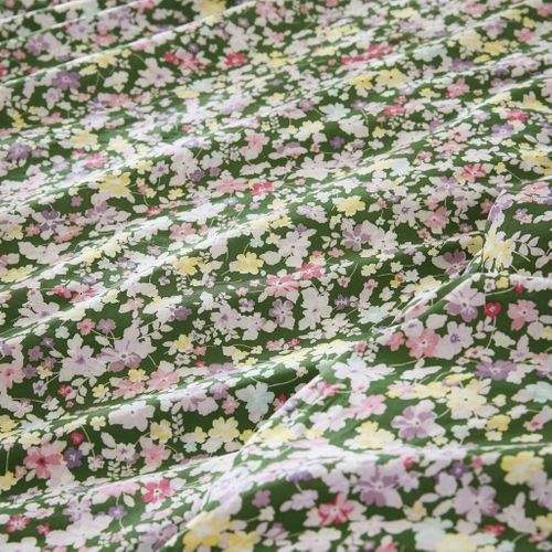 Parure De Lit Coton Imprimé Floral Vert 260x240 Cm