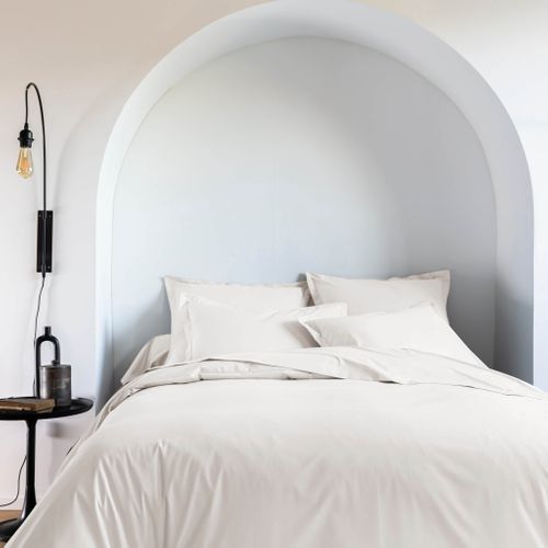 Housse De Couette Coton Percale Blanc 240x220 Cm