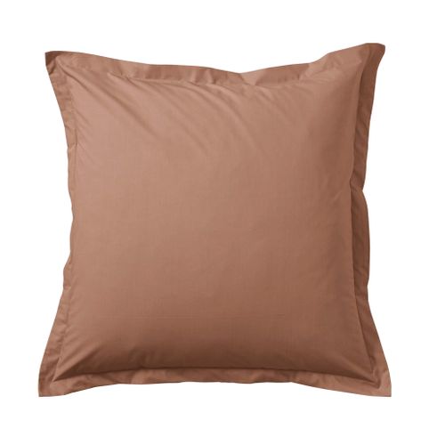 Taie D'oreiller Coton Percale Marron 65x65 Cm