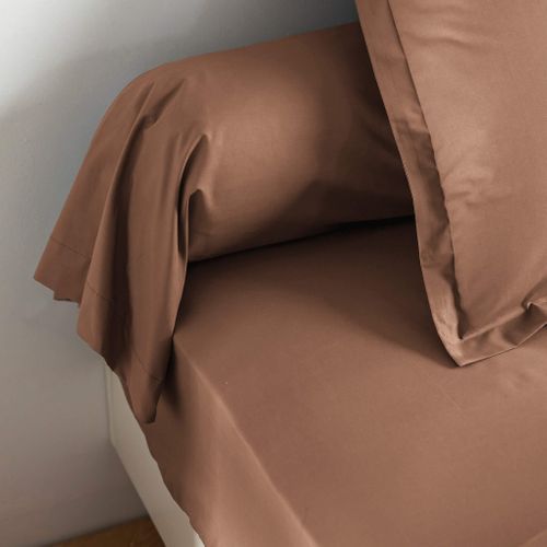 Taie De Traversin Coton Percale Marron 180 Cm