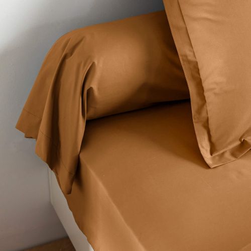Taie De Traversin Coton Percale Jaune 140 Cm