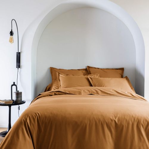 Housse De Couette Coton Percale Jaune 140x200 Cm