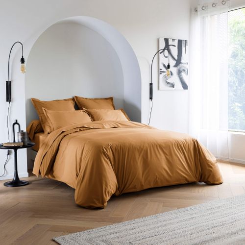 Housse De Couette Coton Percale Jaune 140x200 Cm