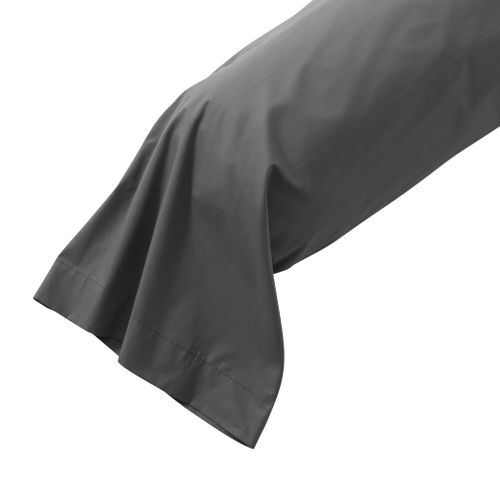 Taie De Traversin Coton Percale Anthracite 90 Cm