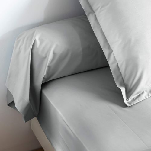 Taie De Traversin Coton Percale Gris 140 Cm