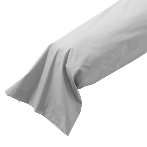 Taie De Traversin Coton Percale Gris 180 Cm