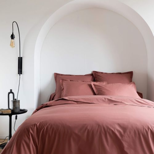 Housse De Couette Coton Percale Rose 240x220 Cm