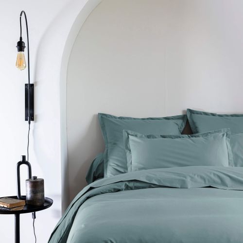 Taie D'oreiller Coton Percale Bleu 50x70 Cm