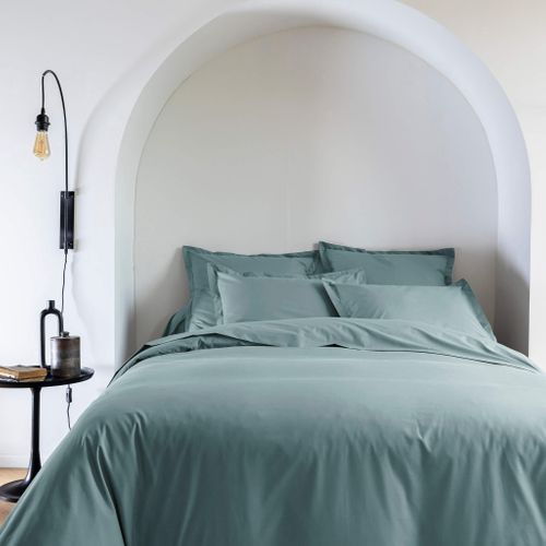 Housse De Couette Coton Percale Bleu 240x220 Cm