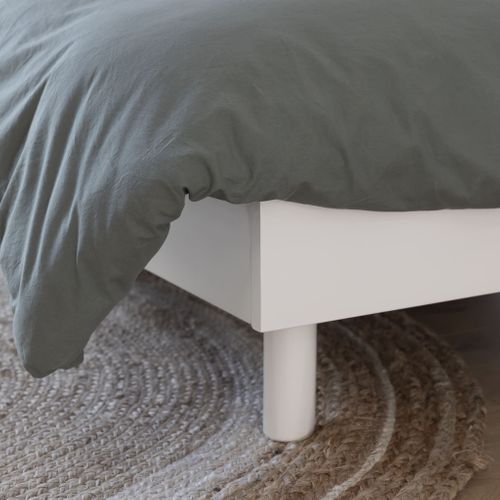 Sommier Kit En Bois Massif 13 Cm Blanc Cassé 90x200