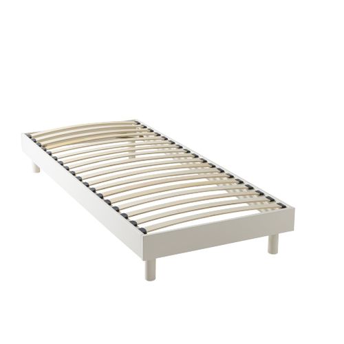 Sommier Kit En Bois Massif 13 Cm Blanc Cassé 90x200
