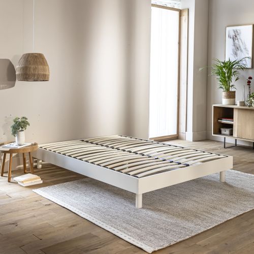 Sommier Kit En Bois Massif 13 Cm Blanc Cassé 180x200