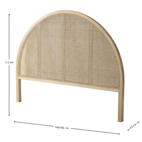 Tête De Lit Cannage Arrondie, Coloris Naturel Anna 140 Cm