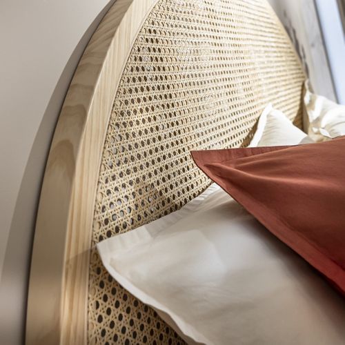Tête De Lit Cannage Arrondie, Coloris Naturel Anna 160 Cm
