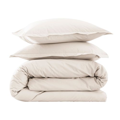 Parure De Lit Coton Percale Blanc 200x200 Cm