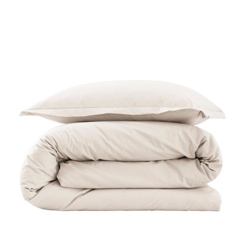 Parure De Lit Coton Percale Blanc 240x220 Cm