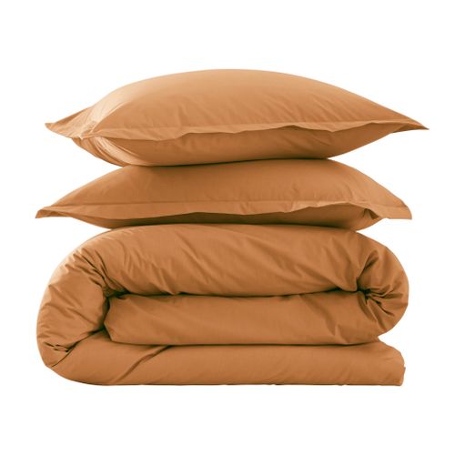 Parure De Lit Coton Percale Jaune 240x220 Cm