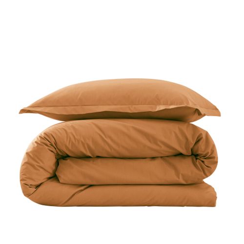 Parure De Lit Coton Percale Jaune 240x220 Cm