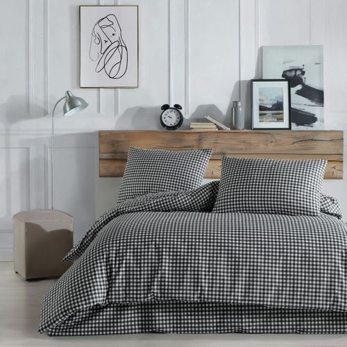 Parure De Lit Vichy Noir 200x200 Cm