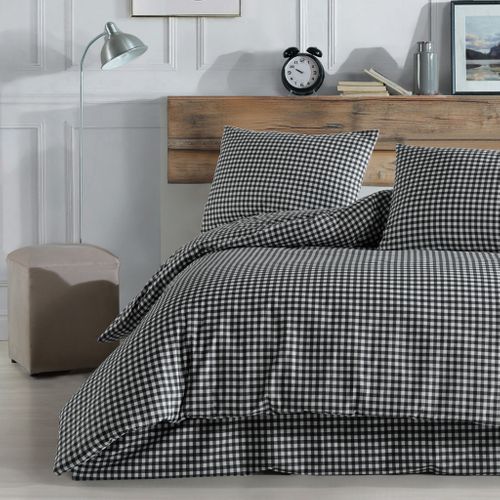 Parure De Lit Vichy Noir 260x240 Cm