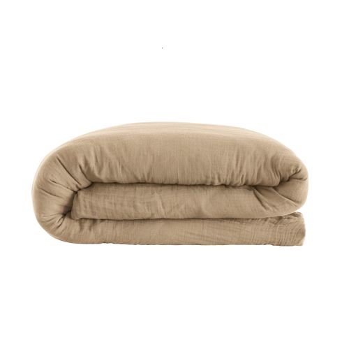 Housse De Couette Gaze De Coton Noa Beige 260x240 Cm